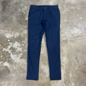 Lulu Lemon ABC Pants Men's Size 31x31 Navy Blue Slim Fit Warp Stream Active Wear